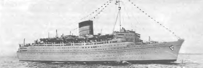 Карония - первый крупный кунардовский лайнер послевоенной постройки