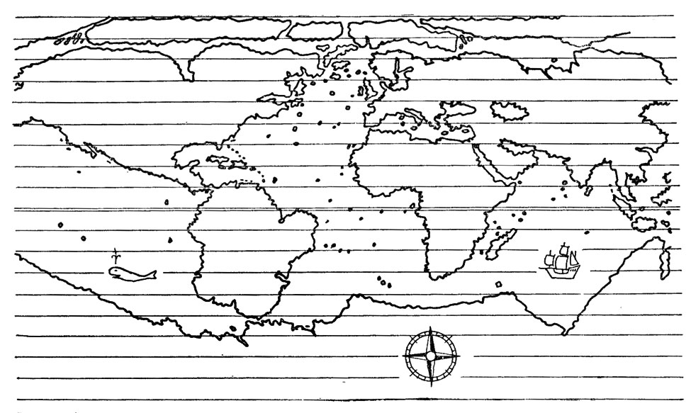 Рис. 59. Схема нидерландской карты мира 1570 г.